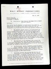 1960 Walt Disney Productions Original Signed Distribution Agreement 8 Pages picture