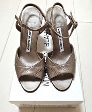 MANOLO BLAHNIK Ankle Strap Sandals Size 34 Heel 8 cm with Dust Bag Open Toe picture