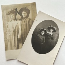 Antique RPPC Real Postcard Group Photograph Beautiful Young Women Great Hats picture