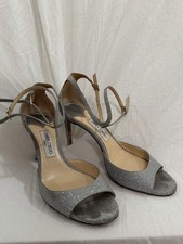 Jimmy Choo Silver Glitter Heels Size 42/11-12 picture