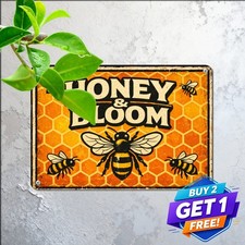 Vintage Apiary Honeycomb Beekeeper Art Metal Tin Sign Country Kitchen Decor picture