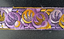 ANTIQUE VINTAGE 1920s/30s SILK EMBROIDERED DRESS TRIM~ 4  2/3 YARDS~UNUSED picture