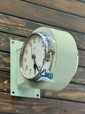 Vintage Citizen Double Sided Marine Ship Clock Seafoam Mint Steel Wall Mount picture