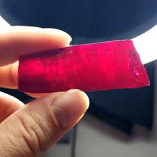 220ct Lab-Created Ruby Corundum Gemstone Rough Pigeon Blood Colour picture