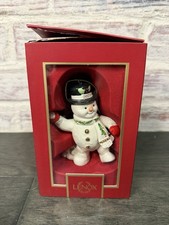 Lenox China 2021 Snowman Annual Xmas Tree Ornament Snowball Fight With Box picture