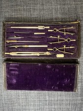 Vintage Keuffel & Esser K&E Apollo Drafting Set 9825 1/2 Velvet Case Compass picture