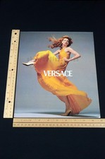 1995 Versace Couture Yellow Dress Magazine Page Print Ad Poster 90s Vintage picture