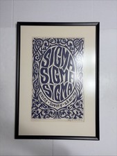 Sigma Sorority Woodblock Print VTG 1972 Mary Lou Olson picture
