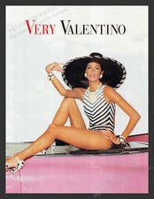 Valentino 1990s Print Advertisement Long Legs Pink Car Fashion Convertible picture