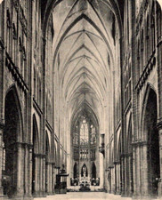 * Antique RPPC Interior Of Saint-Étienne De Metz Cathedral Metz France c1900 picture
