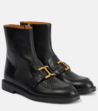 New Authentic Chloe Marcie Women Leather Ankle Boots Black size 40 picture