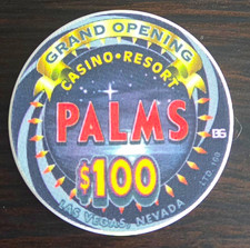 $100 Palms Casino Resort Las Vegas, NV Grand Opening 2001 Casino Chip LTD 100 picture