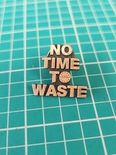 Vintage SWA No Time To Waste Copper Tone Lapel Pin picture