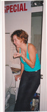 Vintage Party Photo 1990's College Girl Laughing RARE Panoramic 4x10 - O16 picture