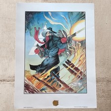 1987 'The Shadow - Ablaze' Signed Print by Michael Kaluta #1732/2500 picture