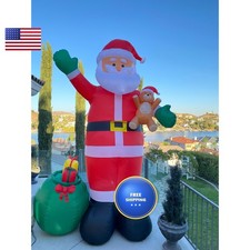 Impact Select 11.8 FT Christmas Inflatable Santa Claus Green Gift Bag And Teddy picture