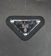 Black Prada Designer LABEL Triangle Patch Replacement 48x30mm picture