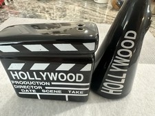 Vintage Black and White Hollywood Movie Director Salt and Pepper Shaker Set picture