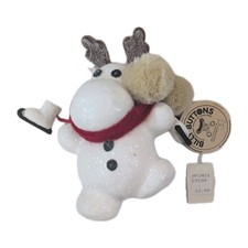 Department 56 Billy Buttons White Snow Moose With Scarf & Skates Christmas picture