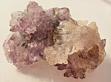 Rose Amethyst Quartz Crystal Cluster Irai Brazil Mineral Specimen Vintage Label picture