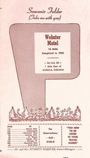 Webster Motel Angola Indiana Vintage Souvenir Folder 1950s picture