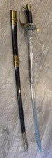 Officer Sword with Scabbard Nice Reproduction Engraved Battle Of Gettysburg picture