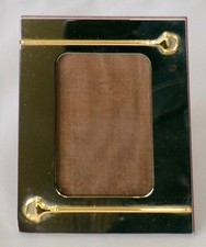 Vintage 1970s Gucci Italy Chrome Brass Horsebit Photo Picture Frame 4.25x5.25