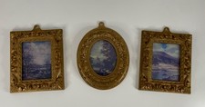 3 Vtg Florentine Small Framed Plaque Gallery Wall Still Life Landscape Hong Kong picture
