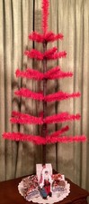 SALE 3.5 ft full SOFT CRUELTY FREE Red Feather Tree “CHRISTMAS”😹🥳we’ll make it picture