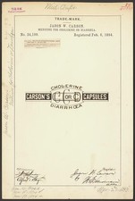 Jason W Carson Carsons Capsules Trademark Medicine Cholerine Diarrhea 1894 picture