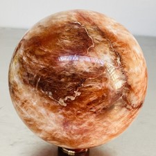 Natural Red Glue Flower Quartz Sphere Crystal Ball Healing 3160G picture