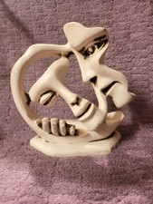 Rare Vintage Silhouette Lovers kiss Face Sculpture Modern Sculpture  picture