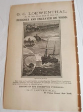 1884 Print Picture AD G. C. Loewenthal Designer Engraver On Wood Fulton St NYC picture