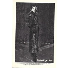 Vintage 1992 Bloomingdales Ad Animal Print Double Breasted Coat Dussie picture
