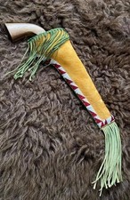 Indian Beaded Pistol Cover Native American Style Western Leather Gun Case picture