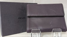 Prada Leather Tri-fold Wallet Dark Purple 1M0170 with Box picture