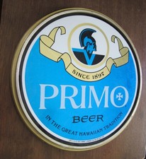 Vintage Primo Premium Hawaiian Beer Wall Sign Beer Bar Mancave 70's Breweriana  picture