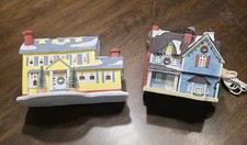 VTG 1994 Vintage LEMAX Christmas Village Two Story Blue House W/ Lights No Box picture