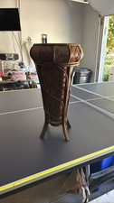 Antique Style Hand-Woven Bamboo and Rattan Pedestal Basket Urn picture