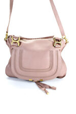 Chloe Womens Pebble Grain Leather Two Way Strap Marcie Pink Large Handbag picture