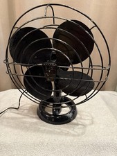Antique Emerson 12” Black All Metal Heavy Fan, 1930s, Works Great No Oscillate picture