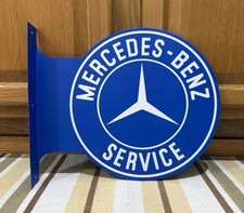 Mercedes Benz Service Flange Sign AMG Double Sided Vintage Style Wall Decor picture