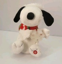 Gemmy Peanuts Snoopy Christmas Santa Musical Light Up Snowflake Plush 8
