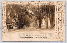 Lancaster Massachusetts MA Main Street at Center Dirt Road RPPC Postcard c1905 picture