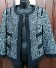 NARCISO RODRIGUEZ DESIGN NATION TWEED JACKET 2 BUTTON CLOSURE SZ S NWOT BLACK picture