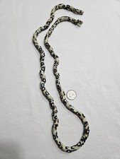 Vintage Venetian Millefiori Glass Beads White Blue Floral Strand 72pc 16mm picture