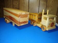 Wooden Handmade 18 Wheeler Conversation Dump/Dry Van (plus free small truck) picture