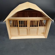 Breyer Wood Horse Barn Stable 2 Stall Doors Model Horse Toy Natural Wood FLAWS picture