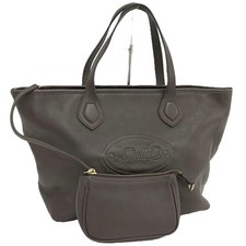 BALLY Leather Tote Bag with Pouch Brown Used (Ages 14+) picture