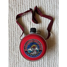 Vintage Marlboro Unlimited Red Round Canteen Shoulder Bottle New picture